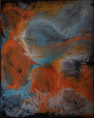 Pittura intitolato ""Hestia" - RESINART" da Mitty, Opera d'arte originale, pigmenti Montato su Telaio per barella in legno
