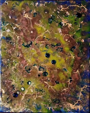 Картина под названием ""Khnoum" - RESINART" - Mitty, Подлинное произведение искусства, Пигменты Установлен на Деревянная рам…