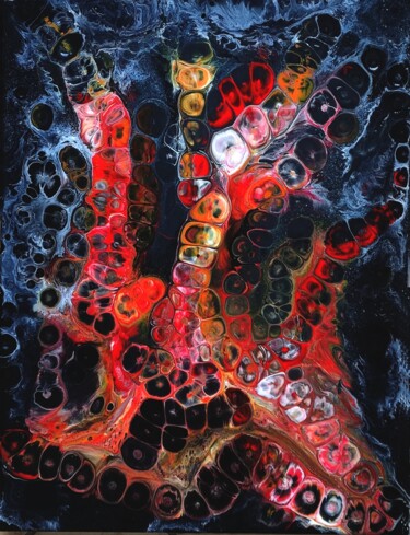 Картина под названием ""Benu" - RESINART" - Mitty, Подлинное произведение искусства, Пигменты Установлен на Деревянная рама…