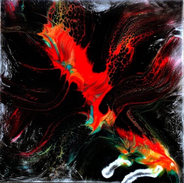 Peinture intitulée ""Phoenix"" par Mitty, Œuvre d'art originale, Pigments Monté sur Châssis en bois