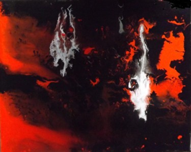 Peinture intitulée "Volcan" par Mitty, Œuvre d'art originale, Acrylique