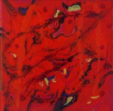 Schilderij getiteld "Rubis" door Mitty, Origineel Kunstwerk, Acryl