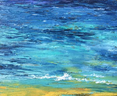 Peinture intitulée "Beach" par Miya Atk, Œuvre d'art originale, Huile