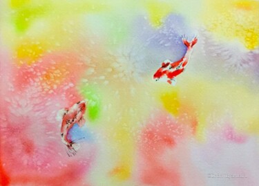 Peinture intitulée "I see you" par Miya Atk, Œuvre d'art originale, Aquarelle