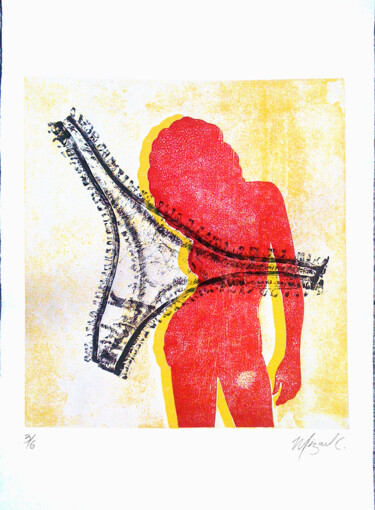 Printmaking titled "Fetichisme" by Mizael C., Original Artwork, Collagraphy