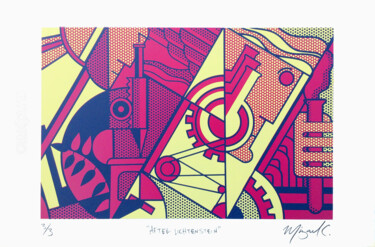 Estampas & grabados titulada "After Lichtenstein" por Mizael C., Obra de arte original, Serigrafía