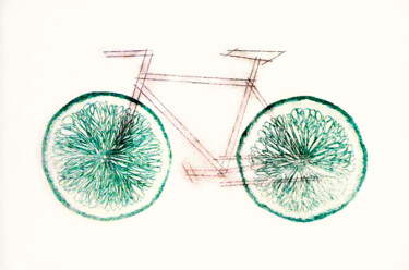 Druckgrafik mit dem Titel "Untitled (bicycle)" von Mizael C., Original-Kunstwerk, Gravur