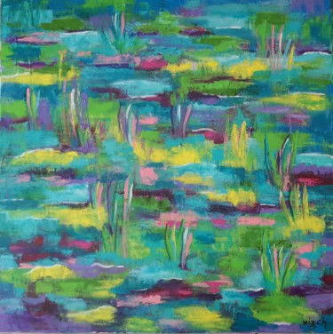 Painting titled "AU FIL DE L' EAU 50…" by Mizem, Original Artwork, Acrylic