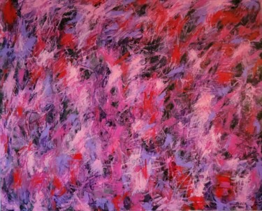 Peinture intitulée "D-PURPLE (5)" par Mizem, Œuvre d'art originale, Acrylique