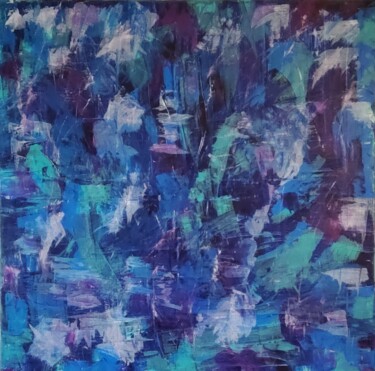 Painting titled "TRANSPARENCES 80x80" by Mizem, Original Artwork, Acrylic