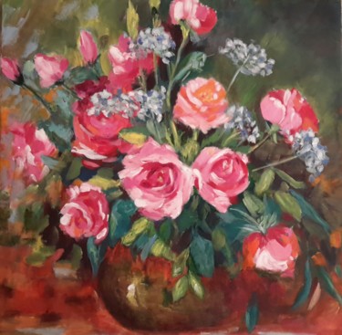 Картина под названием "Roses" - Mizem, Подлинное произведение искусства