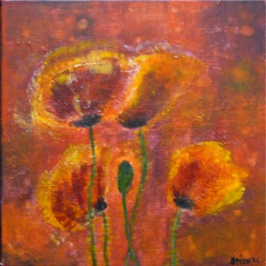 Painting titled "Coquelicots" by Mizem, Original Artwork