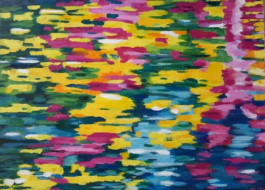 Картина под названием "REFLETS 54x73" - Mizem, Подлинное произведение искусства, Акрил