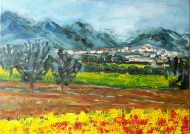 Painting titled "CANICULE 61x46" by Mizem, Original Artwork, Acrylic