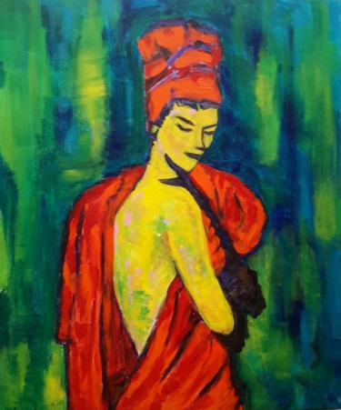 Painting titled "SALOME 46x55" by Mizem, Original Artwork, Acrylic