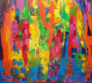 Painting titled "VOILE À  VENISE 80x…" by Mizem, Original Artwork, Acrylic