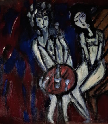 Peinture intitulée "Rencontre autour d'…" par Mizzi, Œuvre d'art originale, Huile