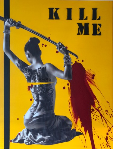 Collages intitolato "SAMOURAI KILL ME" da Jo Y Posso, Opera d'arte originale, Acrilico