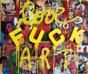 Collages intitulée "FUCK 1" par Jo Y Posso, Œuvre d'art originale, Collages
