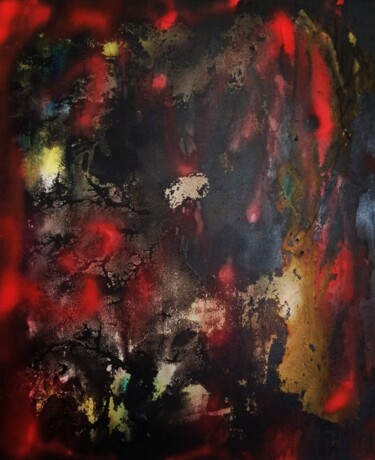 Painting titled "Nuit blanche" by Maria Ro Art, Original Artwork, Pigments