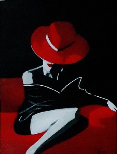 Painting titled "Mujer misteriosa" by Tovar, Original Artwork, Oil