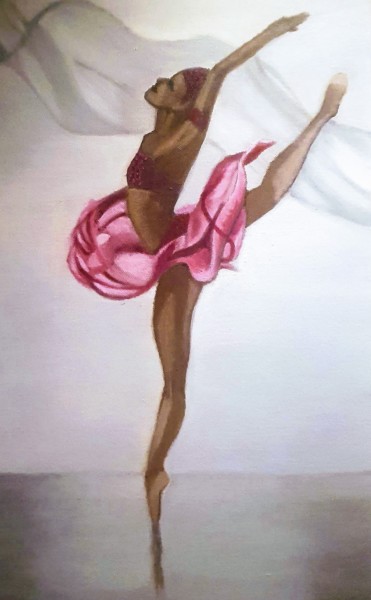 Painting titled "Bailarina" by Tovar, Original Artwork, Oil Mounted on Wood Panel