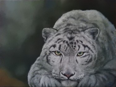 Painting titled "Snow Leopard" by Marika Jaeger, Original Artwork, Acrylic