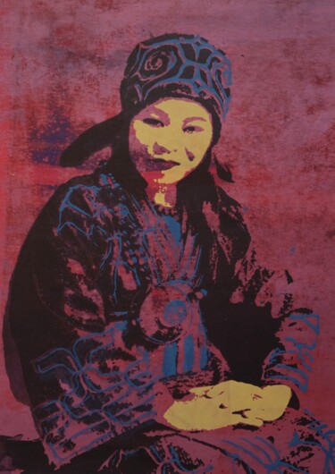 Estampas & grabados titulada "Ching Shih, Piraten…" por Mi-Jeanne Blansjaar, Obra de arte original, Serigrafía