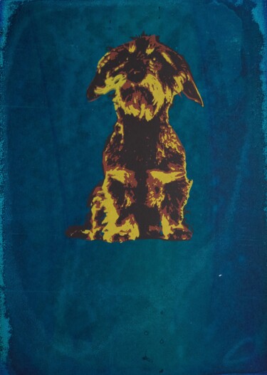 Druckgrafik mit dem Titel "Vrolijke viervoeter…" von Mi-Jeanne Blansjaar, Original-Kunstwerk, Siebdruck