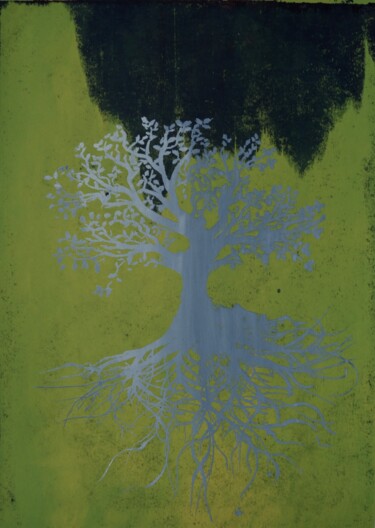 Gravures & estampes intitulée "Levensboom, groenzi…" par Mi-Jeanne Blansjaar, Œuvre d'art originale, Sérigraphie