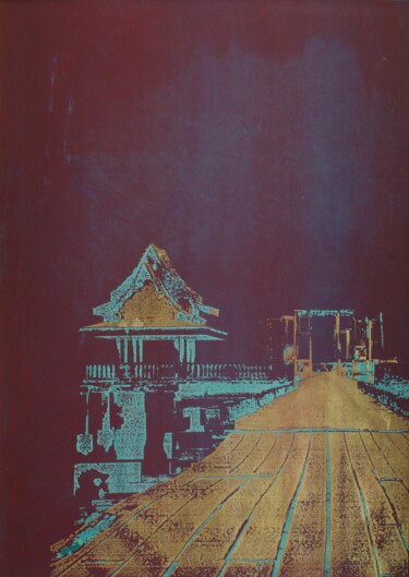 Druckgrafik mit dem Titel ""One upon a time in…" von Mi-Jeanne Blansjaar, Original-Kunstwerk, Siebdruck