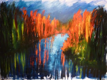 Peinture intitulée "Lumière d'automne" par Mjg Artiste Peintre, Œuvre d'art originale
