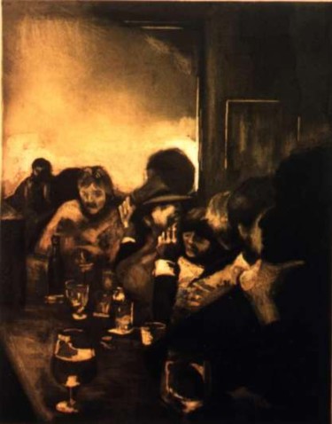 Gravures & estampes intitulée "Pub" par Marie Josèphe James, Œuvre d'art originale, Gravure