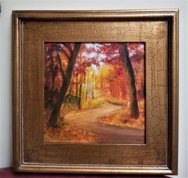 Painting titled "Peaceful Path" by Marilyn Lamy, Original Artwork, Oil
