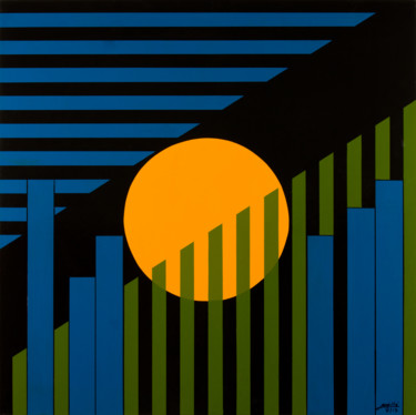 Painting titled "Soleil de minuit" by Maillé, Original Artwork