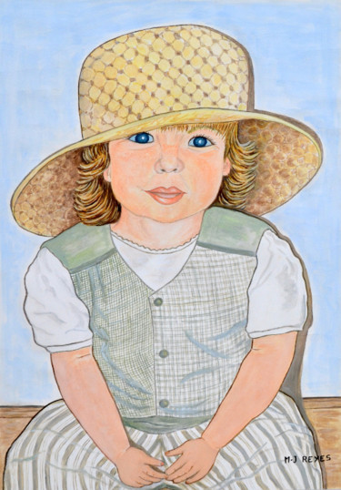 Peinture intitulée "Ophélie "La petite…" par Marie-Josée Reyes, Œuvre d'art originale, Aquarelle