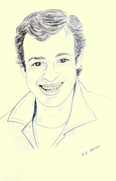 Dessin intitulée "Portrait Jean-Paul…" par Marie-Josée Reyes, Œuvre d'art originale, Crayon
