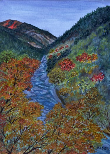 Peinture intitulée "Couleurs d'automne…" par Marie-Josée Reyes, Œuvre d'art originale, Aquarelle