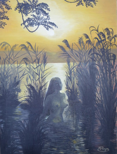 Peinture intitulée "Naiade" par Marie-Josée Reyes, Œuvre d'art originale, Huile Monté sur Châssis en bois