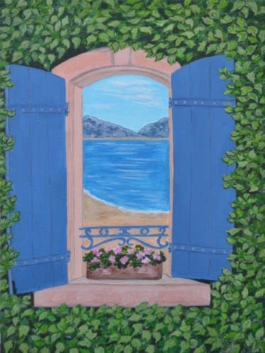 Peinture intitulée "Fenêtre ouverte" par Marie-Josée Reyes, Œuvre d'art originale, Acrylique