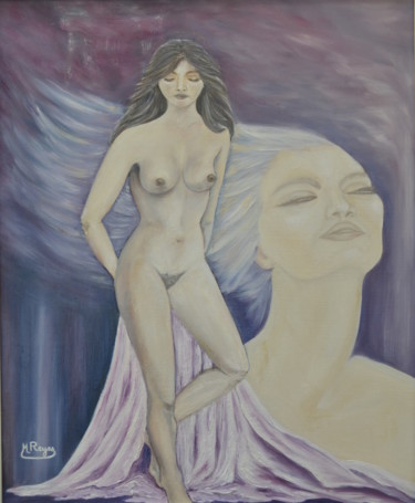 Картина под названием "Nu" - Marie-Josée Reyes, Подлинное произведение искусства, Масло Установлен на Деревянная рама для но…