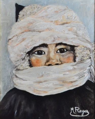 Painting titled "Le petit Lapon (1)" by Marie-Josée Reyes, Original Artwork, Oil