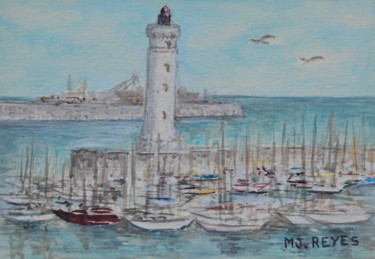Painting titled "Le port de Sète" by Marie-Josée Reyes, Original Artwork, Watercolor