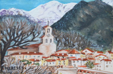 Painting titled "Vernet les Bains" by Marie-Josée Reyes, Original Artwork, Watercolor