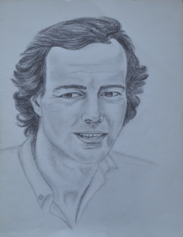 Drawing titled "Portrait de Julio I…" by Marie-Josée Reyes, Original Artwork, Pencil