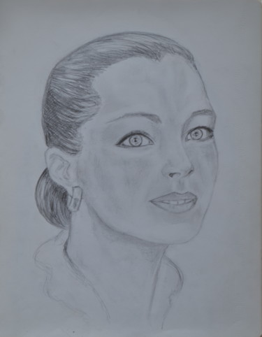 Rysunek zatytułowany „Portrait de Romy Sc…” autorstwa Marie-Josée Reyes, Oryginalna praca, Ołówek
