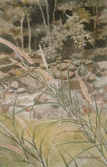 Painting titled "The Stream," by Mahmudjusan, Original Artwork, Oil