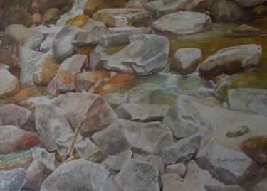 Peinture intitulée "the stoney world.jpg" par Mahmudjusan, Œuvre d'art originale, Aquarelle