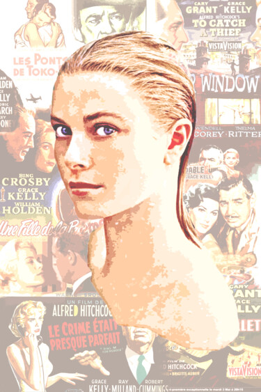 Grace Kelly vintage Arts numériques intitulée "Grace Kelly vintage" par Grafickoncept, Œuvre d'art originale, Travail numérique 2D