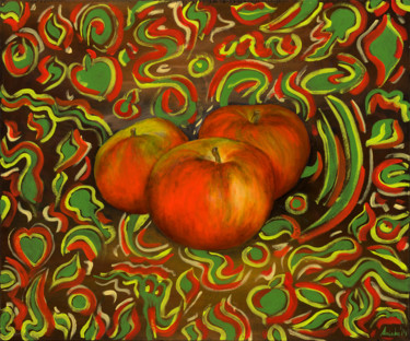 Peinture intitulée "Apples" par Mk Anisko, Œuvre d'art originale, Huile
